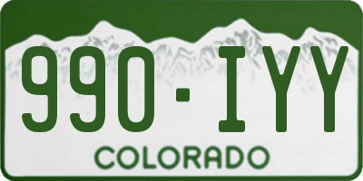 CO license plate 990IYY