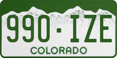 CO license plate 990IZE