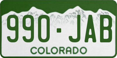 CO license plate 990JAB
