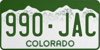CO license plate 990JAC