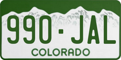 CO license plate 990JAL