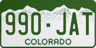 CO license plate 990JAT