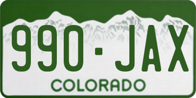 CO license plate 990JAX