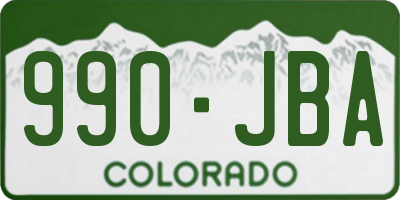 CO license plate 990JBA