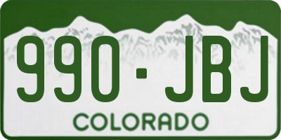 CO license plate 990JBJ