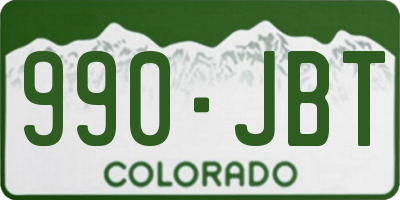 CO license plate 990JBT