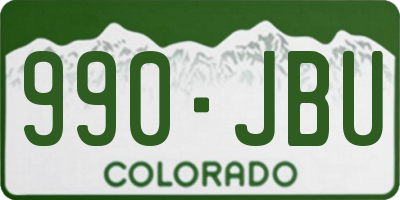 CO license plate 990JBU