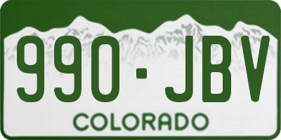 CO license plate 990JBV