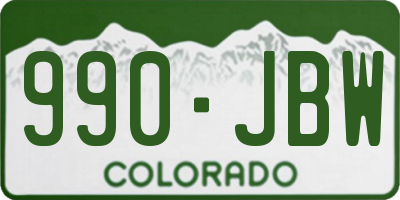 CO license plate 990JBW