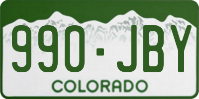 CO license plate 990JBY