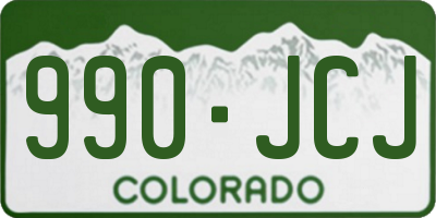CO license plate 990JCJ