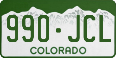 CO license plate 990JCL