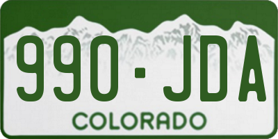 CO license plate 990JDA
