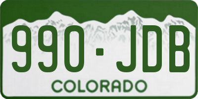 CO license plate 990JDB