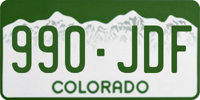 CO license plate 990JDF