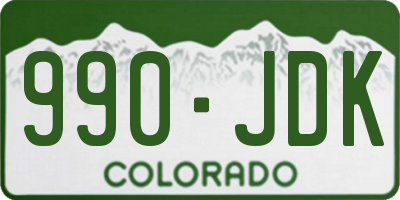 CO license plate 990JDK