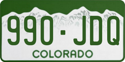 CO license plate 990JDQ