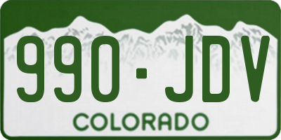 CO license plate 990JDV