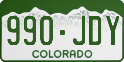 CO license plate 990JDY