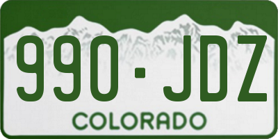 CO license plate 990JDZ