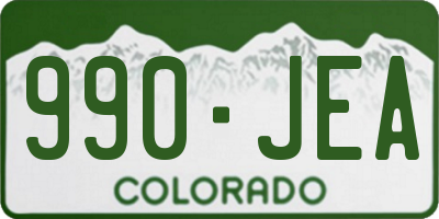 CO license plate 990JEA