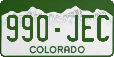 CO license plate 990JEC