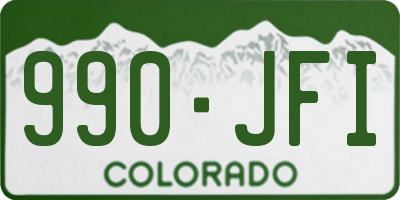 CO license plate 990JFI