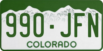 CO license plate 990JFN