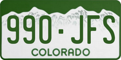 CO license plate 990JFS