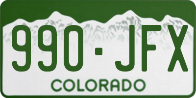 CO license plate 990JFX