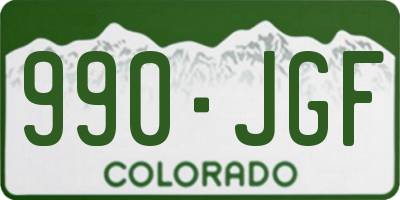 CO license plate 990JGF