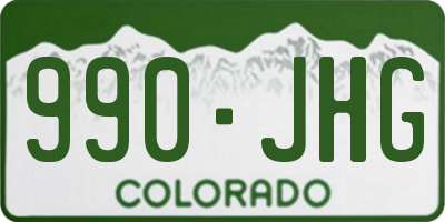 CO license plate 990JHG