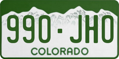 CO license plate 990JHO