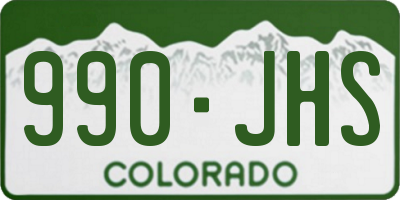 CO license plate 990JHS