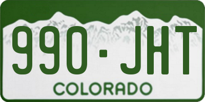 CO license plate 990JHT