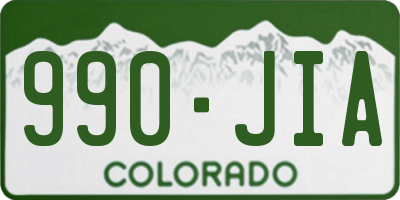 CO license plate 990JIA