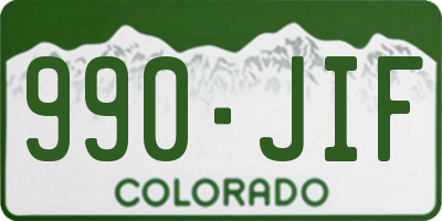 CO license plate 990JIF