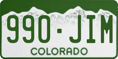 CO license plate 990JIM