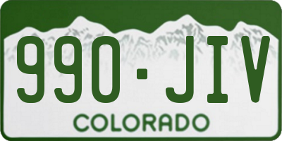 CO license plate 990JIV