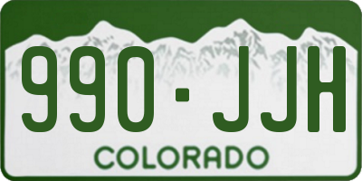 CO license plate 990JJH