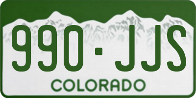 CO license plate 990JJS