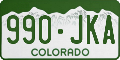 CO license plate 990JKA
