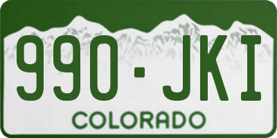 CO license plate 990JKI