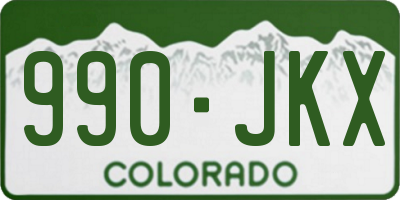 CO license plate 990JKX