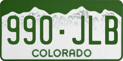 CO license plate 990JLB
