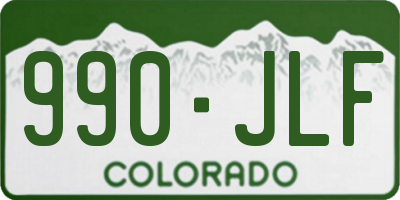 CO license plate 990JLF