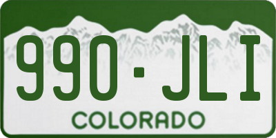 CO license plate 990JLI