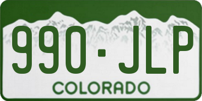 CO license plate 990JLP