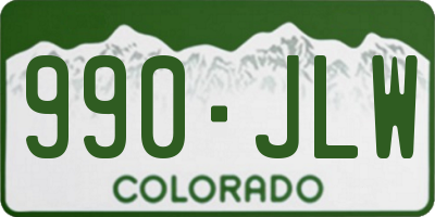 CO license plate 990JLW