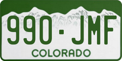 CO license plate 990JMF